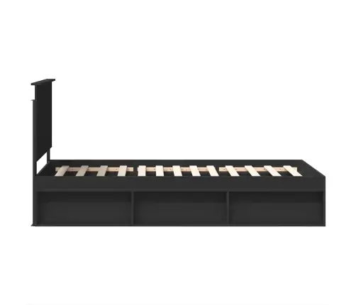 Gultas Rāmis Melna 90 X 200 Cm Ciets Priedes Koks Vidaxl