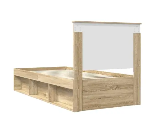 Gultas Rāmis Sonoma Ozols 90 X 200 Cm Ciets Priedes Koks Vidaxl