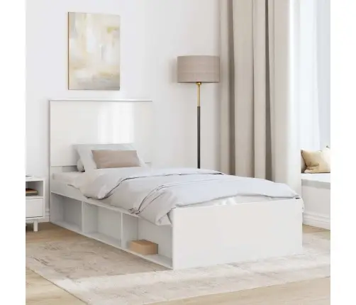 Lovos Rėmas Balta 75 X 190 Cm Kietos Pušies Mediena