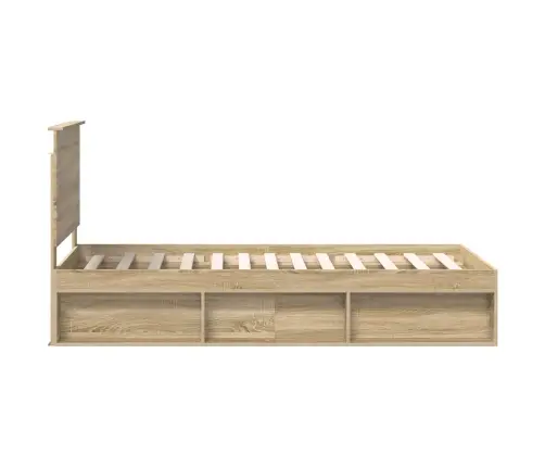 Gultas Rāmis Sonoma Ozols 75 X 190 Cm Ciets Priedes Koks Vidaxl