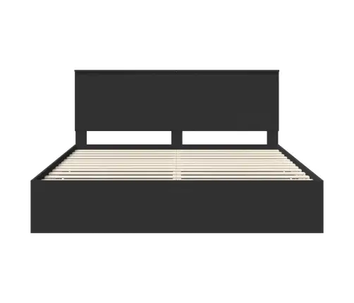 Gultas Rāmis Ar Atvilktni Melna 200 X 200 Cm Inženieru Koks Vidaxl