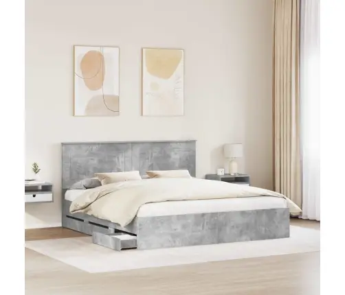 Lovos Rėmas Betono Pilka 200 X 200 Cm Inžinerinė Mediena