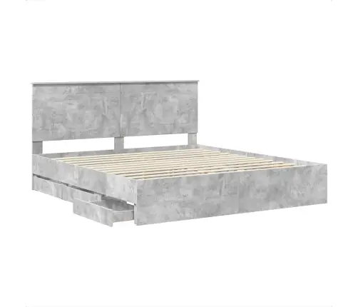 Lovos Rėmas Betono Pilka 200 X 200 Cm Inžinerinė Mediena