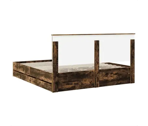 Voodi Raam Sahtliga Suitsetatud Tamm 200 X 200 Cm Inseneripuit