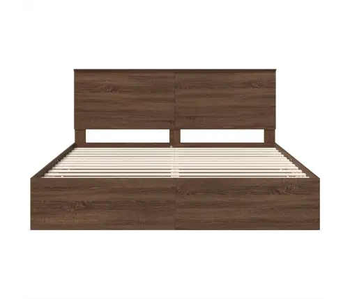 Voodi Raam Sahtliga Peaga Pruun Tamme 200 X 200 Cm Inseneripuit