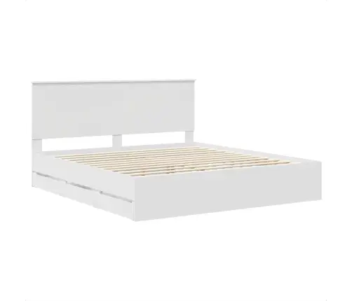 Gultas Rāmis Ar Atvilktni Balts 180 X 200 Cm Inženieru Koks Vidaxl