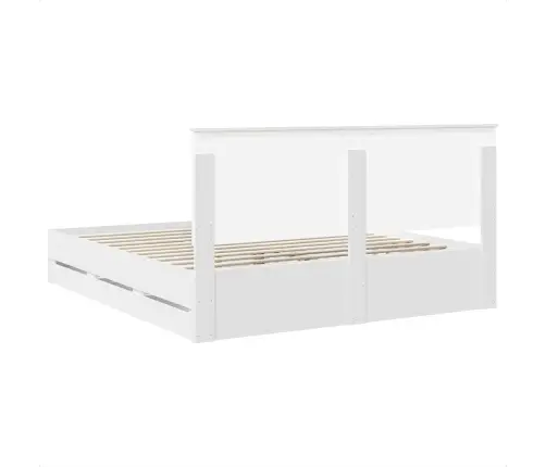 Gultas Rāmis Ar Atvilktni Balts 180 X 200 Cm Inženieru Koks Vidaxl