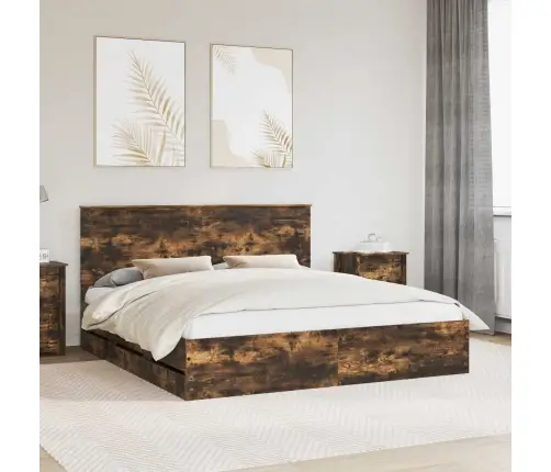 Lovos Rėmas Rūkyta Ąžuolas 180 X 200 Cm Inžinerinė Mediena