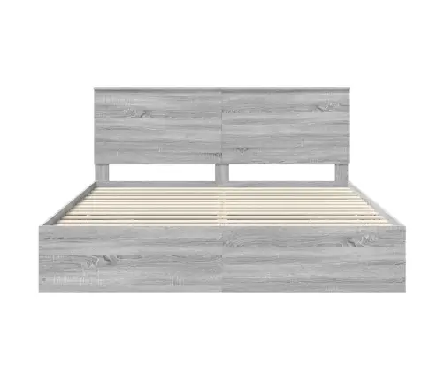 Gultas Rāmis Pelēks Sonoma 180 X 200 Cm Inženieru Koks Vidaxl
