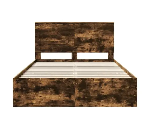 Gultas Rāmis Dūmaka Ozols 160 X 200 Cm Inženieru Koks Vidaxl