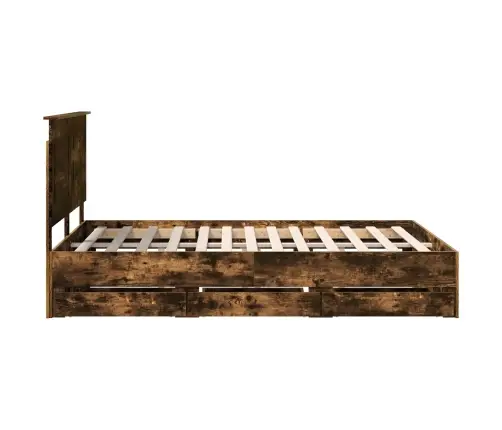 Gultas Rāmis Dūmaka Ozols 160 X 200 Cm Inženieru Koks Vidaxl