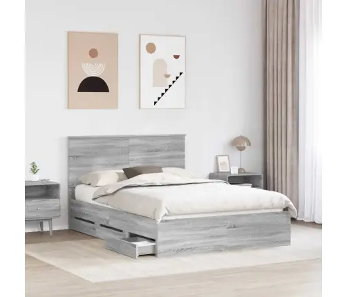 Lovos Rėmas Pilkas Sonoma 160 X 200 Cm Inžinerinė Mediena