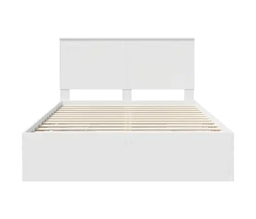 Gultas Rāmis Ar Atvilktni Balts 150 X 200 Cm Inženieru Koks Vidaxl