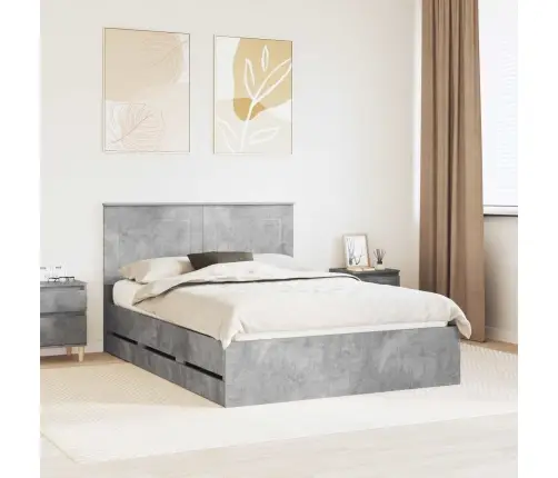 Lovos Rėmas Betono Pilka 150 X 200 Cm Inžinerinė Mediena