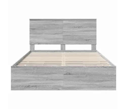 Gultas Rāmis Pelēks Sonoma 150 X 200 Cm Inženieru Koks Vidaxl