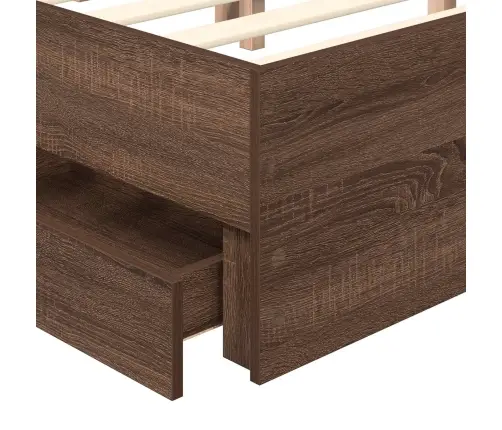 Voodi Raam Sahtliga Peaga Pruun Tamme 150 X 200 Cm Inseneripuit