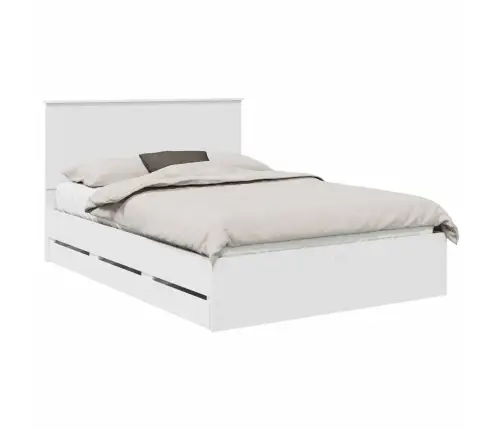 Voodi Raam Sahtliga Peaga Valge 140 X 190 Cm Inseneripuit