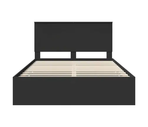 Gultas Rāmis Ar Atvilktni Melna 140 X 190 Cm Inženieru Koks Vidaxl