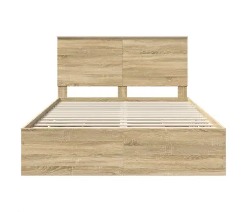 Voodi Raam Sahtliga Peaga Sonoma Tamm 140 X 190 Cm Inseneripuit