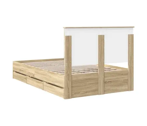 Voodi Raam Sahtliga Peaga Sonoma Tamm 120 X 190 Cm Inseneripuit