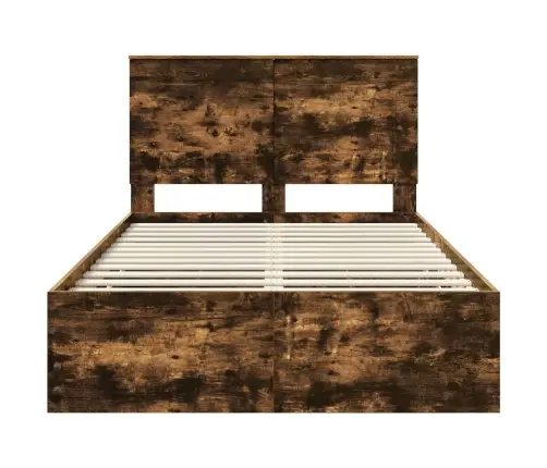 Voodi Raam Sahtliga Suitsetatud Tamm 120 X 190 Cm Inseneripuit