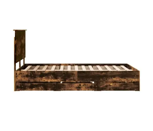 Voodi Raam Sahtliga Suitsetatud Tamm 120 X 190 Cm Inseneripuit