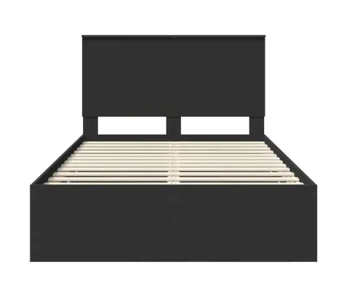 Gultas Rāmis Ar Atvilktni Melna 120 X 200 Cm Inženieru Koks Vidaxl