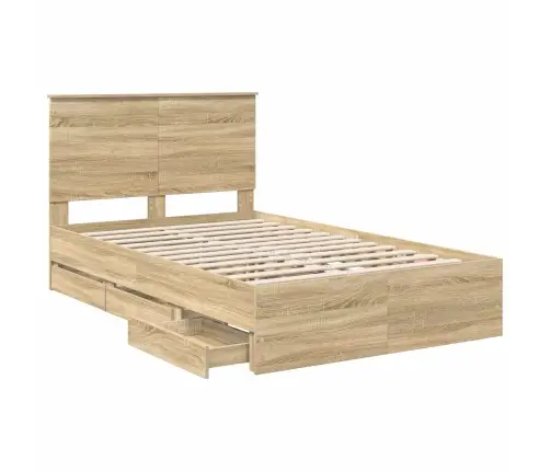 Voodi Raam Sahtliga Peaga Sonoma Tamm 120 X 200 Cm Inseneripuit