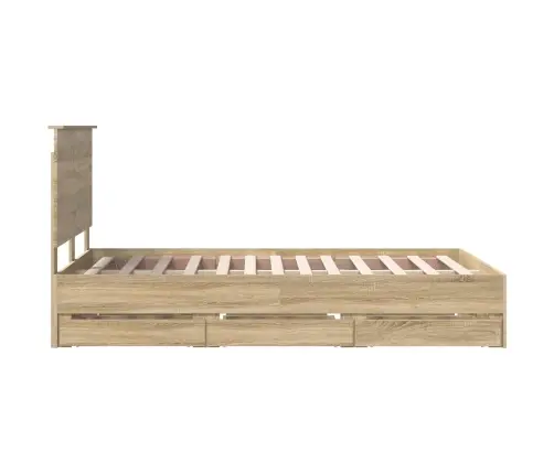 Voodi Raam Sahtliga Peaga Sonoma Tamm 120 X 200 Cm Inseneripuit