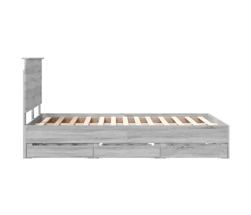 Gultas Rāmis Pelēks Sonoma 120 X 200 Cm Inženieru Koks Vidaxl