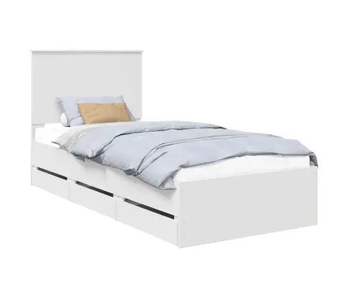 Gultas Rāmis Ar Atvilktni Balts 100 X 200 Cm Inženieru Koks Vidaxl