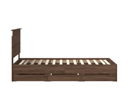 Gultas Rāmis Brūns Ozols 100 X 200 Cm Inženieru Koks Vidaxl