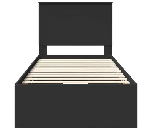 Gultas Rāmis Ar Atvilktni Melna 90 X 200 Cm Inženieru Koks Vidaxl