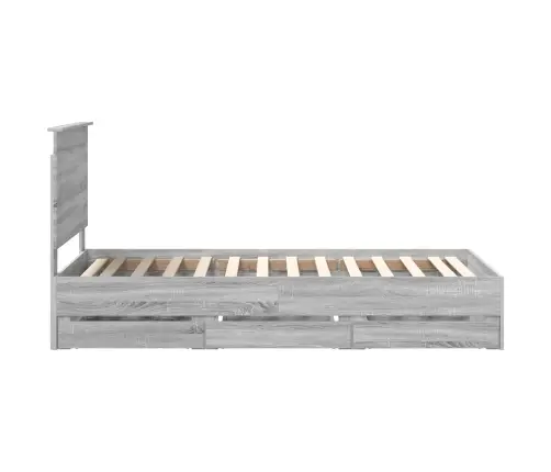 Gultas Rāmis Pelēks Sonoma 90 X 200 Cm Inženieru Koks Vidaxl