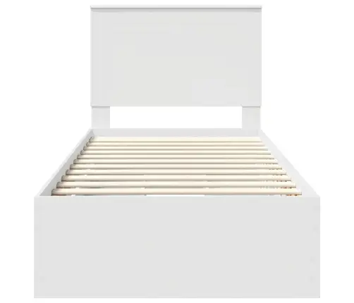 Gultas Rāmis Ar Atvilktni Balts 75 X 190 Cm Inženieru Koks Vidaxl