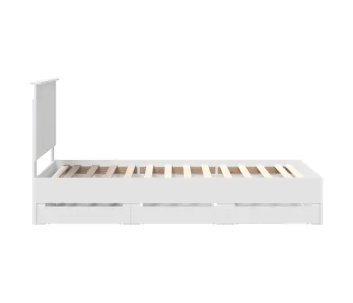 Gultas Rāmis Ar Atvilktni Balts 75 X 190 Cm Inženieru Koks Vidaxl