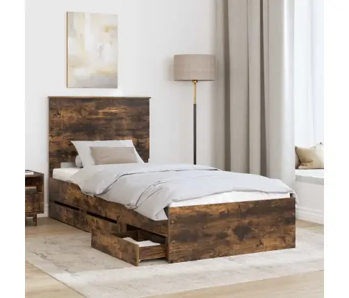 Voodi Raam Sahtliga Suitsetatud Tamm 75 X 190 Cm Inseneripuit