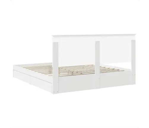 Gultas Rāmis Ar Atvilktni Balts 200 X 200 Cm Inženierijas Koks Vidaxl