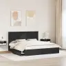 Gultas Rāmis Ar Atvilktni Melna 200 X 200 Cm Inženierijas Koks Vidaxl