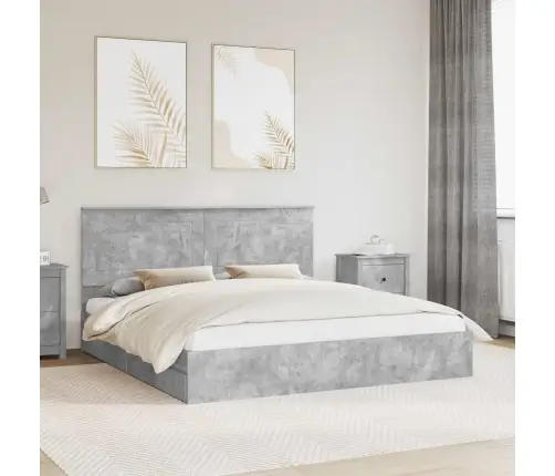 Laos Voodi Peaga Sahtliga Betoonhall 200 X 200 Cm Tehispuit