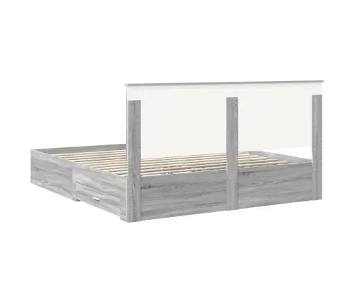 Saugos Lova Pilkas Sonoma 200 X 200 Cm Apdirbta Mediena