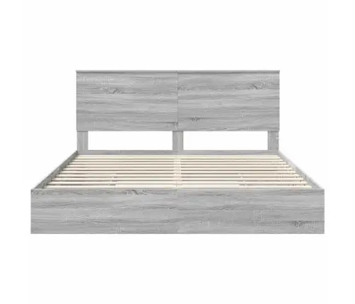 Saugos Lova Pilkas Sonoma 200 X 200 Cm Apdirbta Mediena