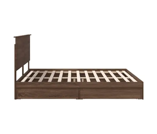 Gultas Rāmis Brūns Ozols 200 X 200 Cm Inženierijas Koks Vidaxl