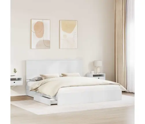 Saugos Lova Su Galvūgalio Balta 180 X 200 Cm Apdirbta Mediena