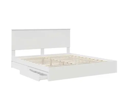 Saugos Lova Su Galvūgalio Balta 180 X 200 Cm Apdirbta Mediena