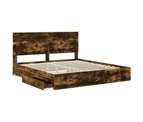 Gultas Rāmis Ar Atvilktni Ar Galvas Klāju Inženierijas Koks Vidaxl