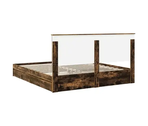 Gultas Rāmis Ar Atvilktni Ar Galvas Klāju Inženierijas Koks Vidaxl