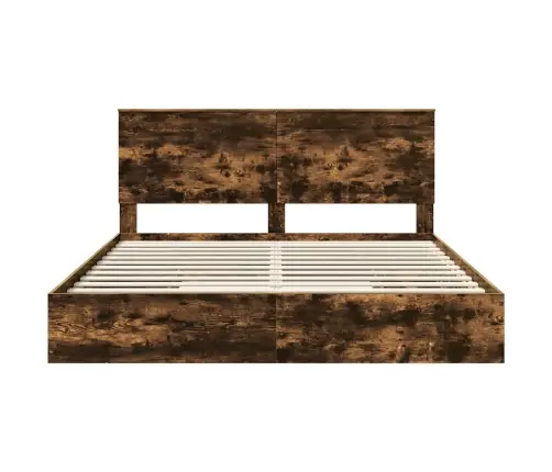 Gultas Rāmis Ar Atvilktni Ar Galvas Klāju Inženierijas Koks Vidaxl