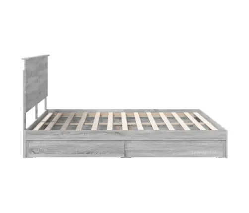 Gultas Rāmis Pelēks Sonoma 180 X 200 Cm Inženierijas Koks Vidaxl