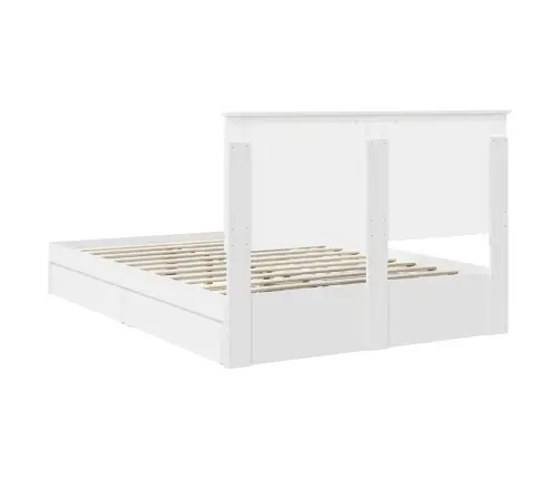 Gultas Rāmis Ar Atvilktni Balts 150 X 200 Cm Inženierijas Koks Vidaxl
